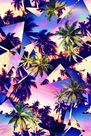 热带风景印花华亿平台图片