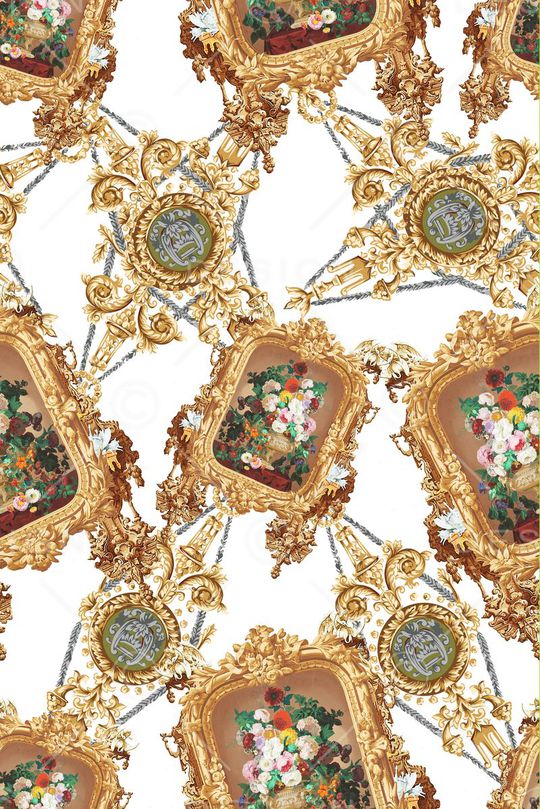 欧式卷草印花华亿平台图片