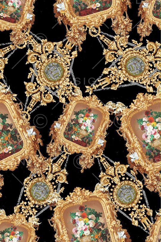 欧式卷草印花华亿平台图片