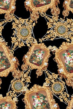 欧式卷草印花华亿平台图片