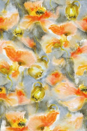 炫彩水彩花卉印花华亿平台图片