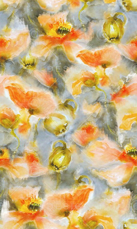 炫彩水彩花卉印花华亿平台图片