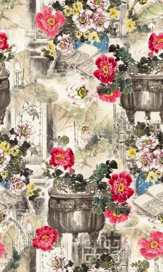 牡丹印花华亿平台图片