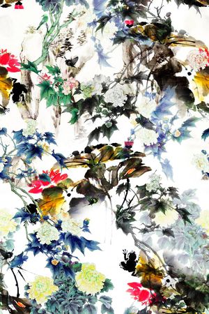 中国风印花华亿平台图片