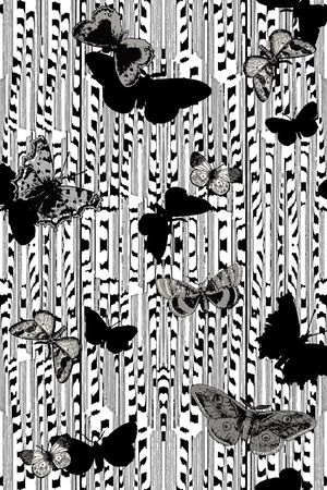 蝴蝶印花华亿平台图片