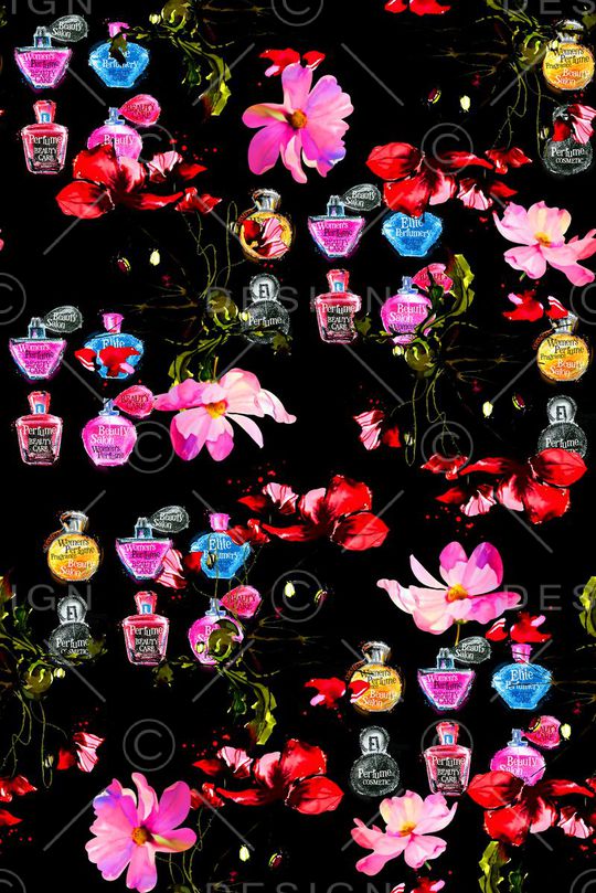 抽象手绘满版花卉印花华亿平台图片