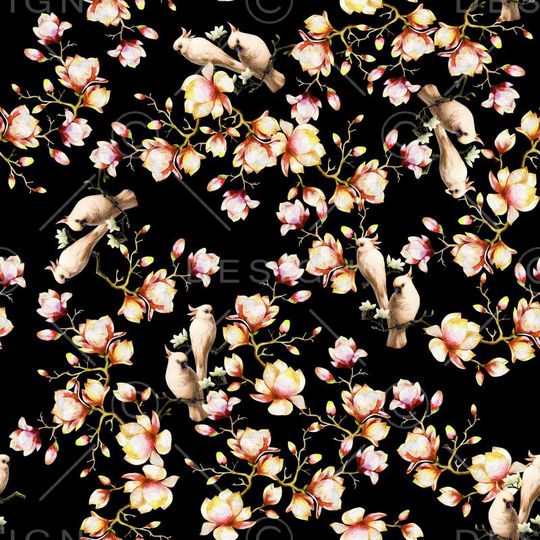 花鸟印花华亿平台图片