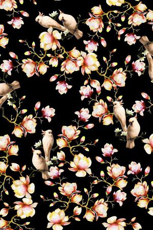 花鸟印花华亿平台图片