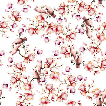 709116-粉色鹦鹉花朵白