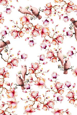 花鸟印花华亿平台图片