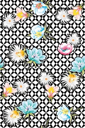 方格印花华亿平台图片