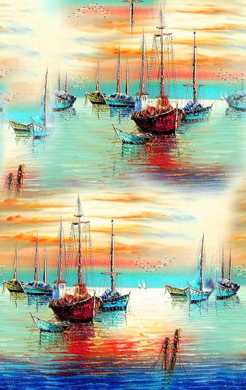 709287-0919油画帆船-2