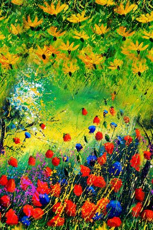 油画花卉印花华亿平台图片