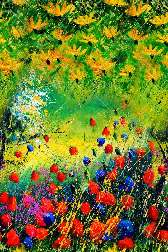 油画花卉印花华亿平台图片