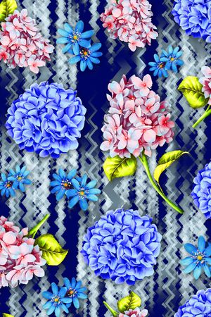 绣球花沙影印花华亿平台图片