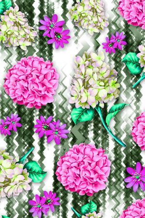 绣球花沙影印花华亿平台图片