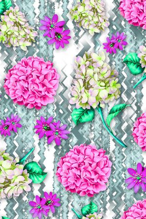 绣球花沙影印花华亿平台图片