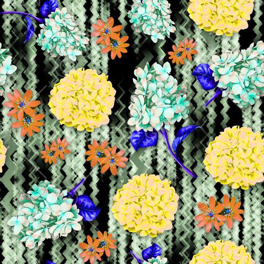 绣球花沙影印花华亿平台图片