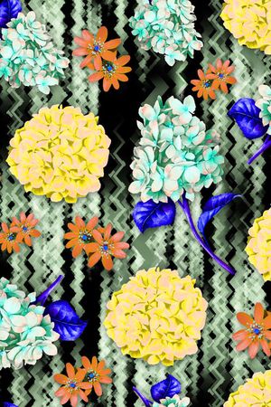 绣球花沙影印花华亿平台图片