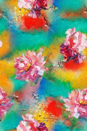 油画花卉印花华亿平台图片