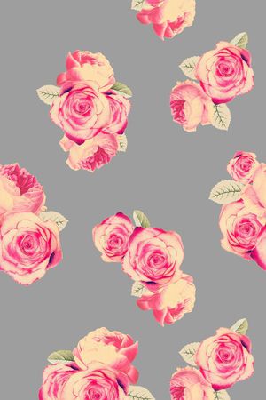 复古玫瑰印花华亿平台图片