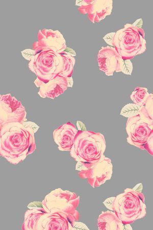 复古玫瑰印花华亿平台图片