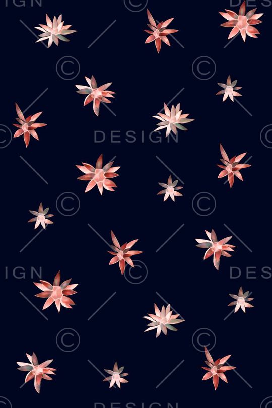 抽象手绘满版花卉印花华亿平台图片