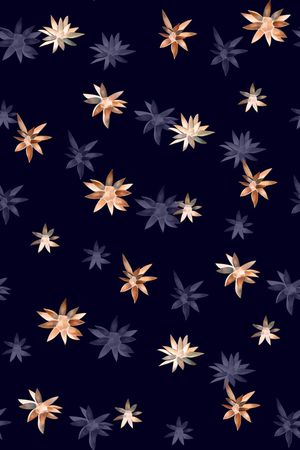 抽象手绘满版花卉印花华亿平台图片