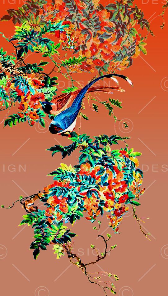 抽象手绘水墨画中国风数码印花印花华亿平台图片