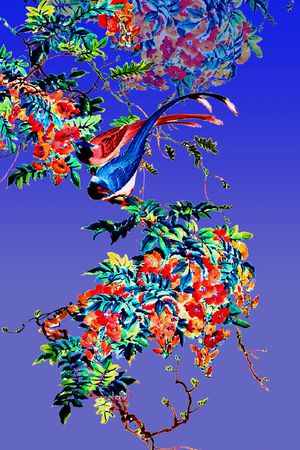 抽象手绘水墨画中国风数码印花印花华亿平台图片