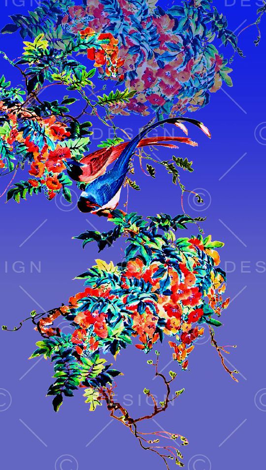 抽象手绘水墨画中国风数码印花印花华亿平台图片