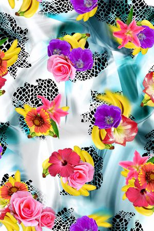 数码花卉印花华亿平台图片