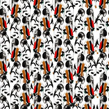 709841-涂鸦密集人群