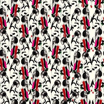 709842-涂鸦密集人群粉