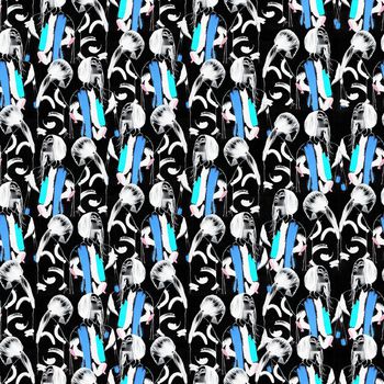 709843-涂鸦密集人群黑