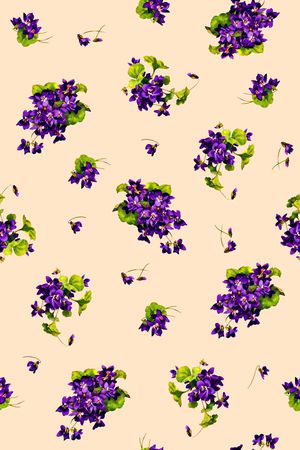 抽象手绘满版花卉印花华亿平台图片