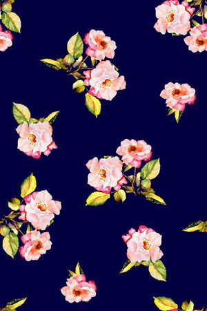 抽象手绘满版大花卉印花华亿平台图片