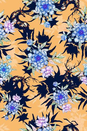 花卉印花华亿平台图片