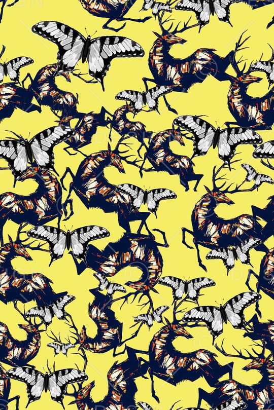 蝴蝶印花华亿平台图片