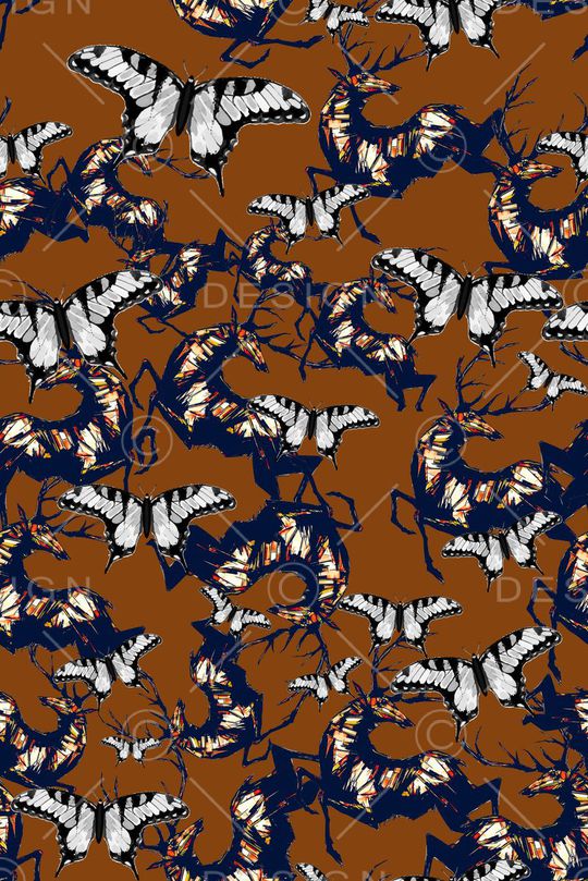 蝴蝶印花华亿平台图片