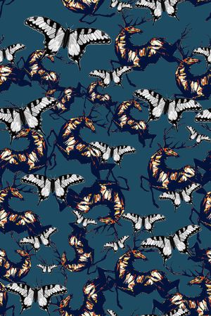 蝴蝶印花华亿平台图片