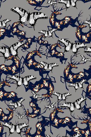 蝴蝶印花华亿平台图片