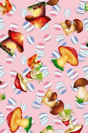 蘑菇印花华亿平台图片