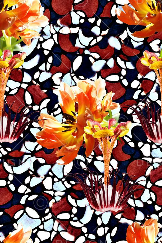 抽象手绘几何纹理印花印花华亿平台图片