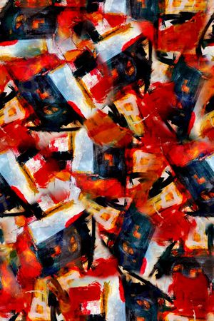 抽象手绘大头笔印花数码印花印花华亿平台图片