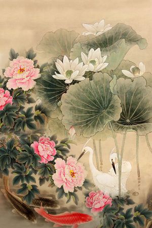 荷花印花华亿平台图片