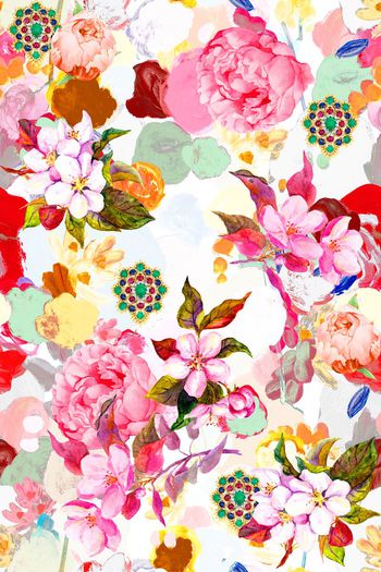 710311-水彩抽象底纹花朵珠宝