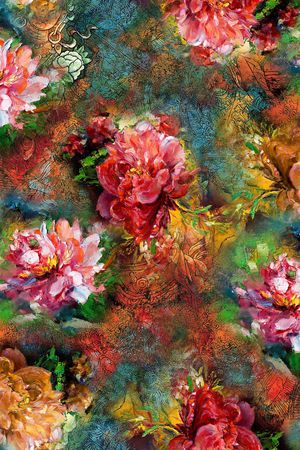 油画花卉印花华亿平台图片