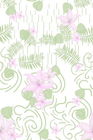 花卉。色彩搭配：柔和印花华亿平台图片