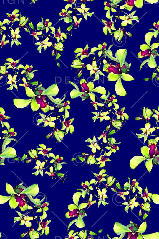 抽象手绘满版花卉印花华亿平台图片